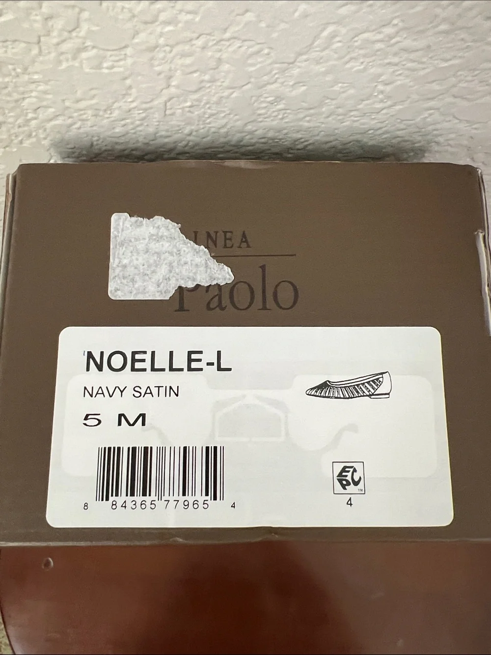 Linea Paolo Noelle Navy Blue Satin Crystal Embellished Flat Dress Shoe Size 5